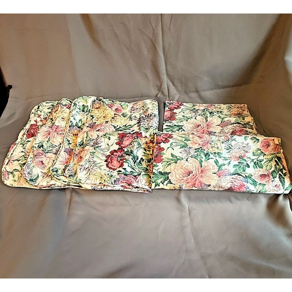 Vtg Lot Ralph Lauren ALLISON Floral 4 Pillowcases Window Valance‎ Shower Curtain